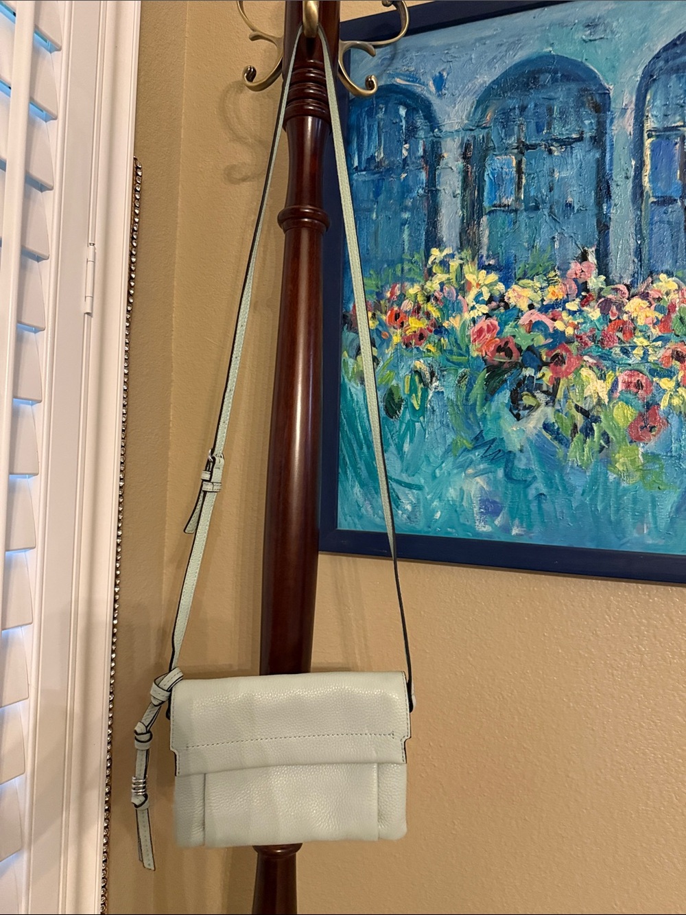 Vince Camuto Light Mint Leather Crossbody Bag